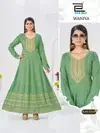 Waniya Blue Hills Rayon Foil Printed Anarkali Concept Kurti Collection
